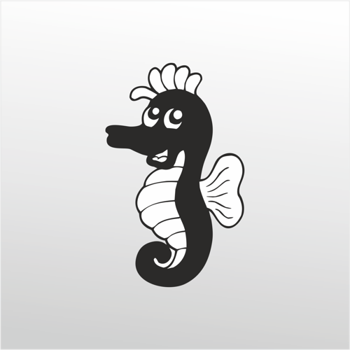 Folyo Sticker  Deniz Atı 50cm Uzunluk