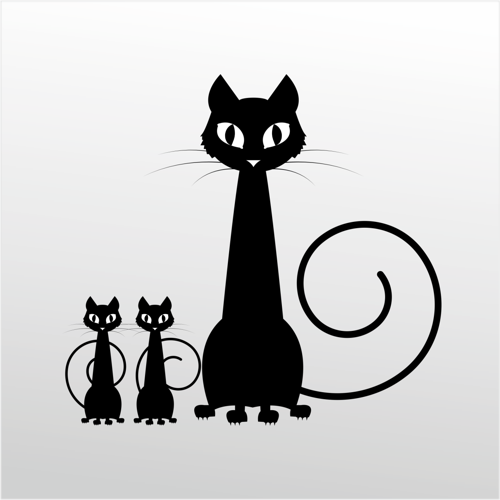 Folyo Sticker Aile Kedisi 60cm Uzunluk