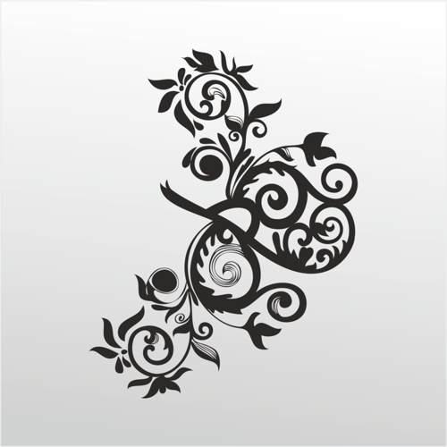 Folyo Sticker Çiçek Deseni 70cm Uzunluk