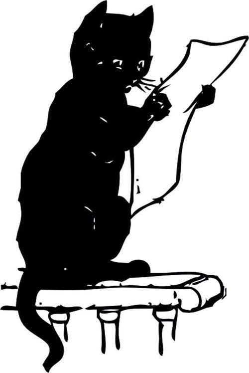 Folyo Sticker Gazete Okuyan Kedi 20cm uzunluk