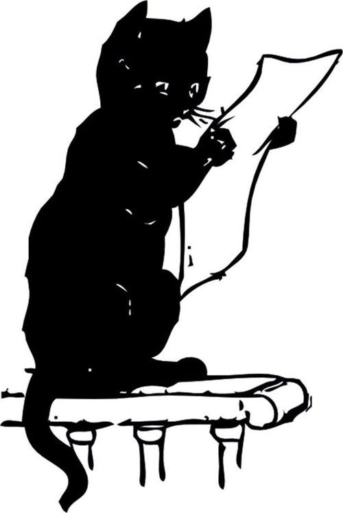 Folyo Sticker Gazete Okuyan Kedi 50cm Uzunluk