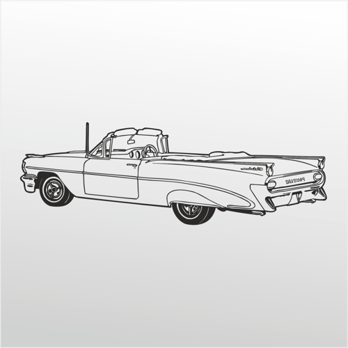 Folyo Sticker Klasik Araba 130cm Uzunluk