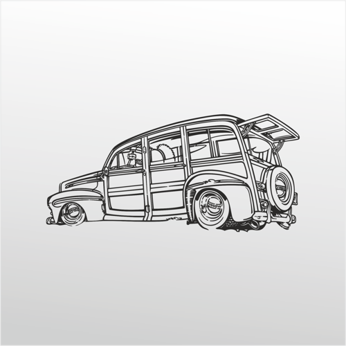 Folyo Sticker Klasik Araba 160cm Uzunluk