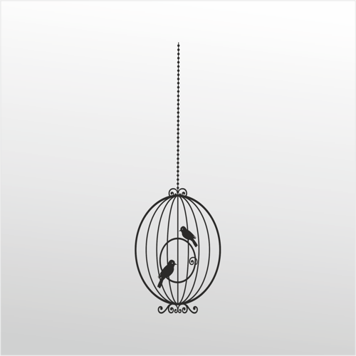 Folyo Sticker Kuş Kafesi 60cm Uzunluk