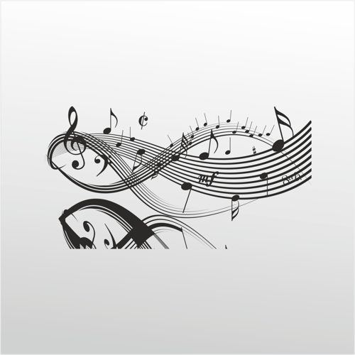 Folyo Sticker Müzik Notaları 60cm Uzunluk