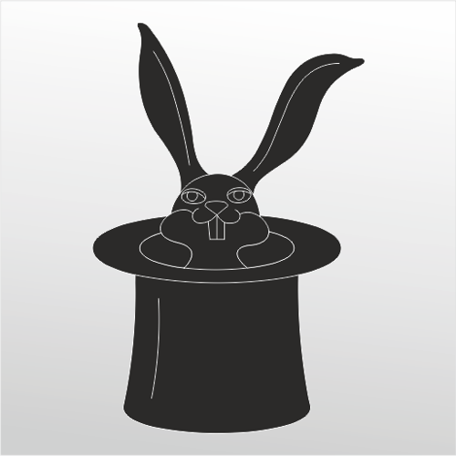 Folyo Sticker Tavşan Ve Şapka 60cm Uzunluk