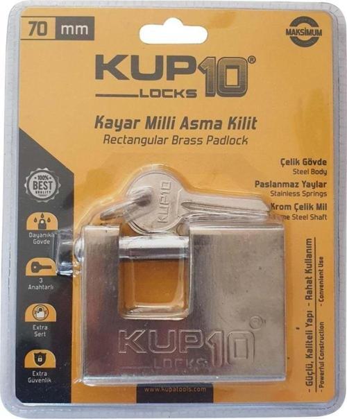 Kup10 Kayar Milli Asma Kilit Prinç Silindir 70 Mm - Extra Güçlü