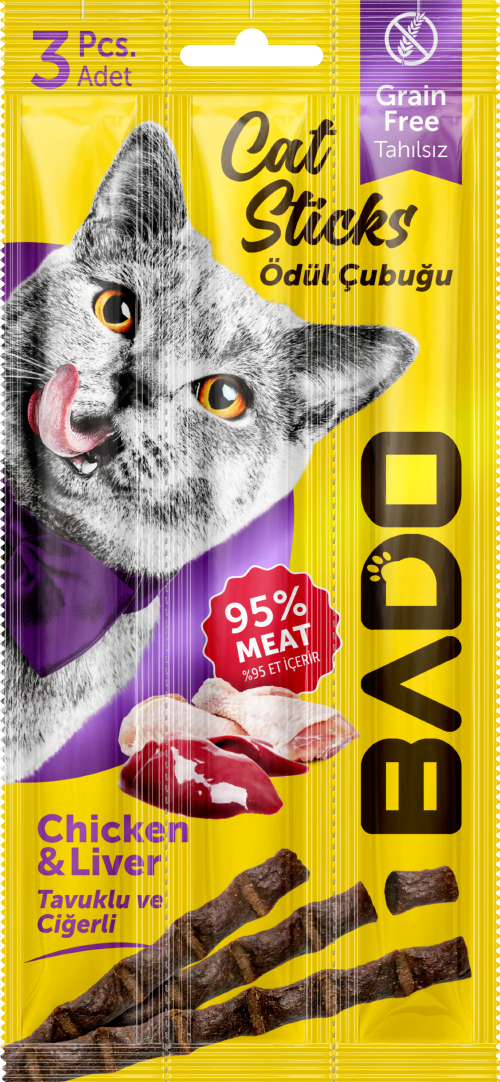 Kedi Ödül Çubuğu Tavuk ve Ciğerli 3x5gr