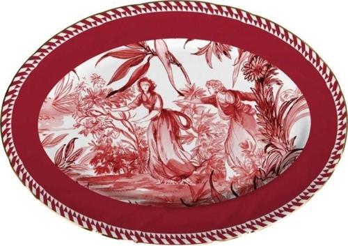 Le Rouge Oval Tabak Porselen 36x26 cm