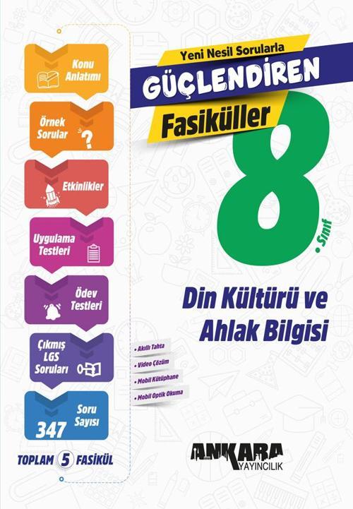 Ankara Yayıncılık 2025 8. Sınıf Lgs Din Kültürü 1-2-3-4-5 Güçlendiren Fasikül Seti Konu A. Soru Bankası