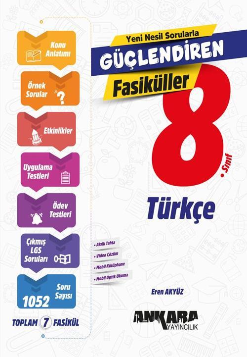 Ankara 2025 8. Sınıf Lgs Türkçe 1-2-3-4-5-6-7 Güçlendiren Fasikül Seti Konu A. Soru Bankası