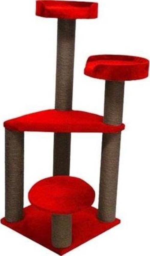 Kedi Tırmalama Platformu M:3 Kımızı