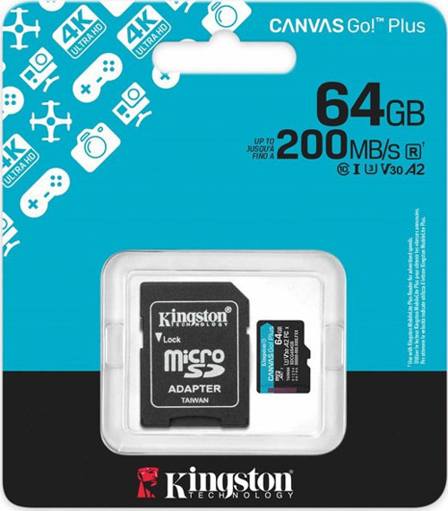 Kingston 64GB mSDXC CanvasGo+ 200MB SDCG4/64GB