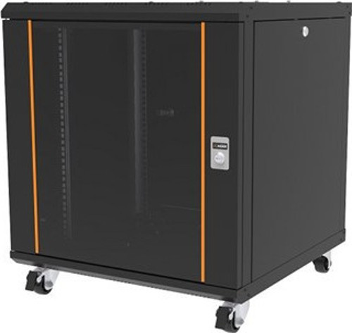 16U 600x600mm Dikili Tip Siyah Kabinet Agena AG-AN16U6060S1 Cam Kapak