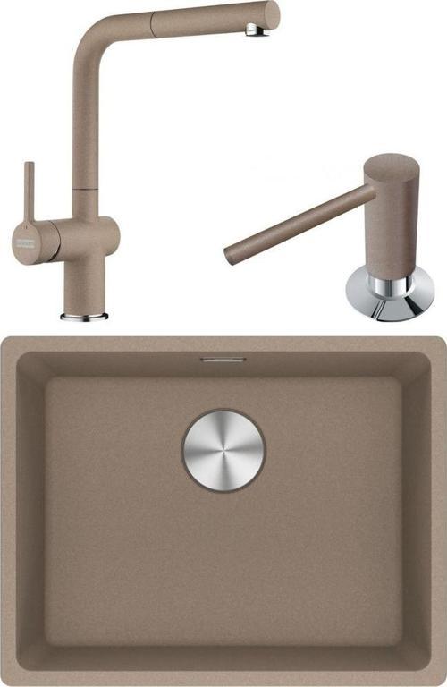 Maris MRG 110-52 Granit Eviye-Active Plus 2.0 Armatür-Sıvı Sabunluk Üçlü Set Oyster