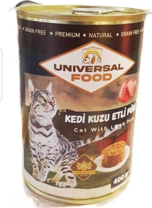 Universal Unıversal Food Kuzu Etli Ve Pirinçli Tahılsız Püre Kedi Konserve Yaş Mama 400gr* 12 Adet 