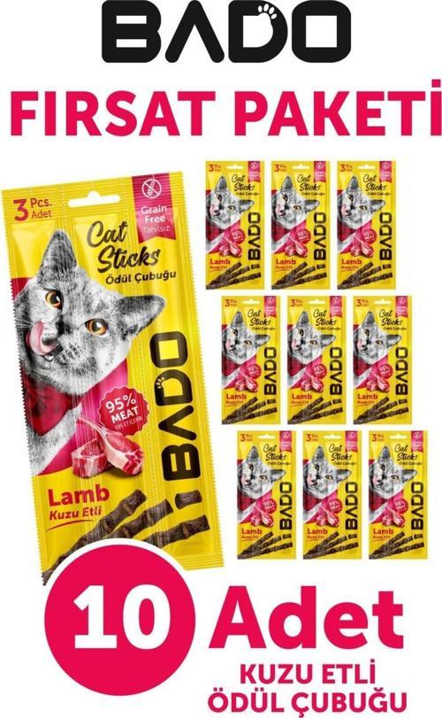 Kedi Ödül Çubuğu Kuzu Etli 3x5gr 10Lu