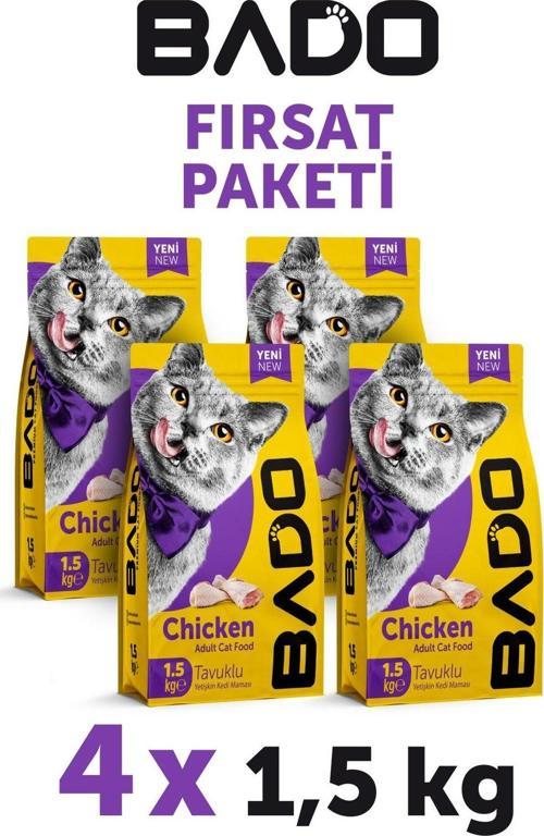 Yetişkin Kedi Maması Tavuk Etli 1,5 Kg 4'lü