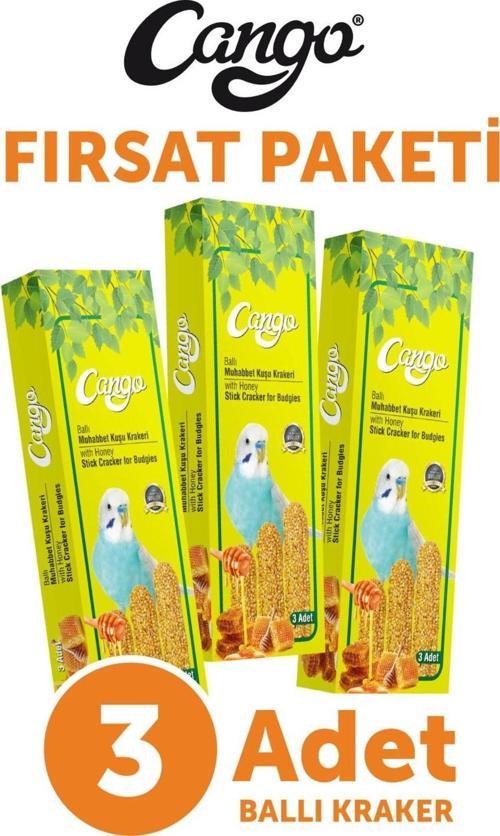 Muhabbet Kuşu Krakeri Ballı 81GR 3Lü