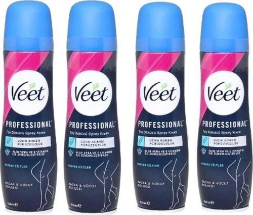 Professional Tüy Dökücü Krem Sprey X4 Set Bacak&Vücut Bölgesi Hassas Ciltler 150Ml