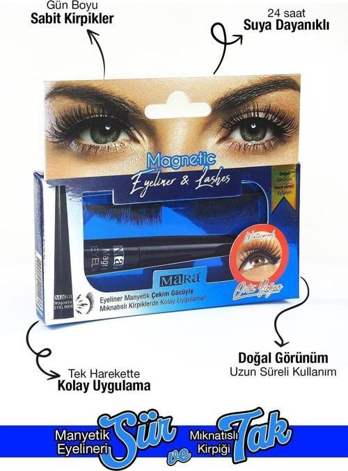 Manyetik Eyeliner'Lı Mıknatıslı Doğal Ipek Takma Kirpik Orta Yoğun