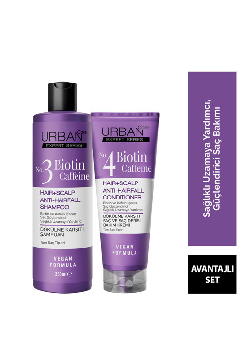 Expert Biotin Ve Kafein Dökülme Karşıtı Şampuan 350Ml Saç Kremi 200 Ml - Vegan - Hızlı Uzama