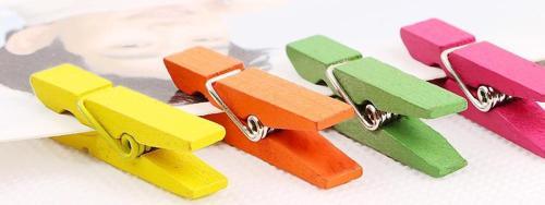 Mini Renkli Mandal 2.5 Cm Küçük Renkli Mandal 100 Adet Ahşap