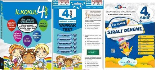 Evrensel İletişim 4. Sınıf Tüm Dersler Soru Bankası + Yaprak Test + Deneme Seti 3 Kitap 2023
