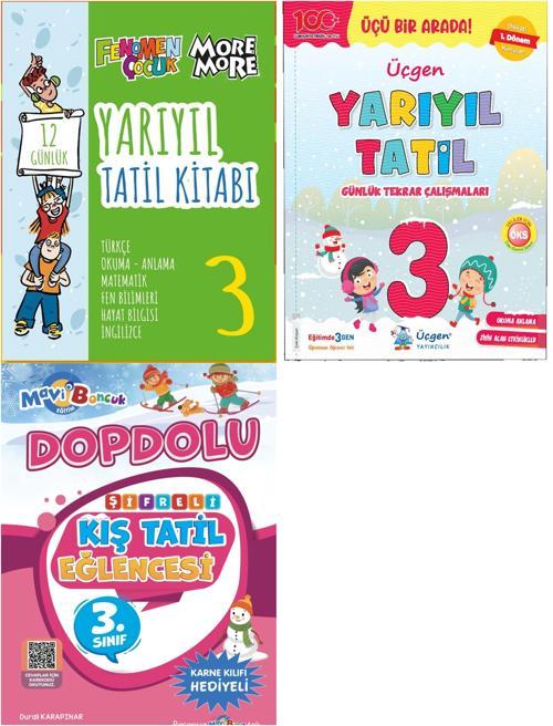 Üçgen + Fenomen + Mavi Boncuk 3. Sınıf Yarıyıl Tatil Seti 3 Kitap 2023
