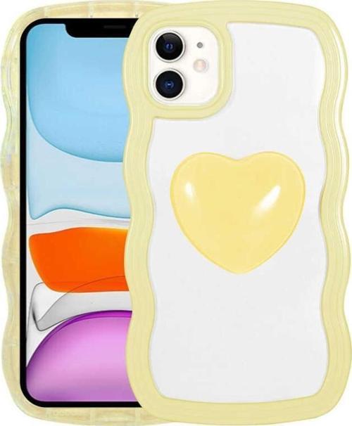 Apple iPhone 11 Kılıf Renkli Kalp Figürlü Zore Ponçik Kapak
