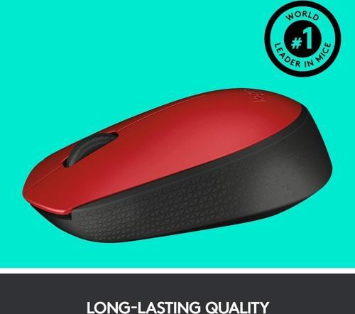 M171 Kablosuz Mouse Kırmızı USB 12 Ay Pil Ömrü