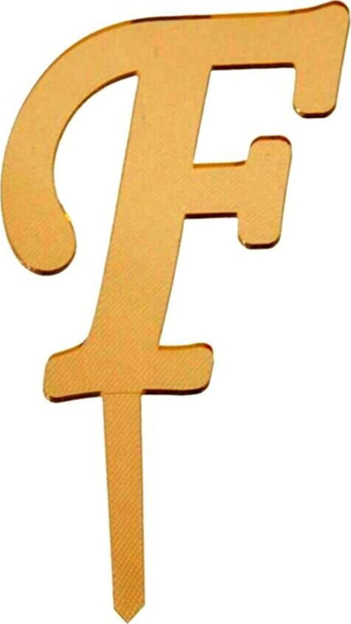 Aynalı Altın Pleksi F Harfi