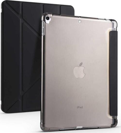 Apple iPad Air 3 10.5 İnç Kılıf Yatay ve Dikey Standlı Uyku Modlu Kalemlikli Trifold Arkası Silikon Kılıf 