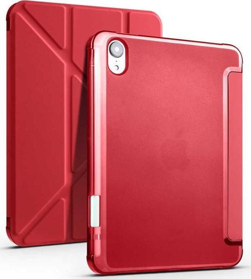 Apple iPad Mini 6 2021 6.Nesil Kılıf Yatay ve Dikey Standlı Uyku Modlu Kalemlikli Trifold Arkası Silikon Kılıf 
