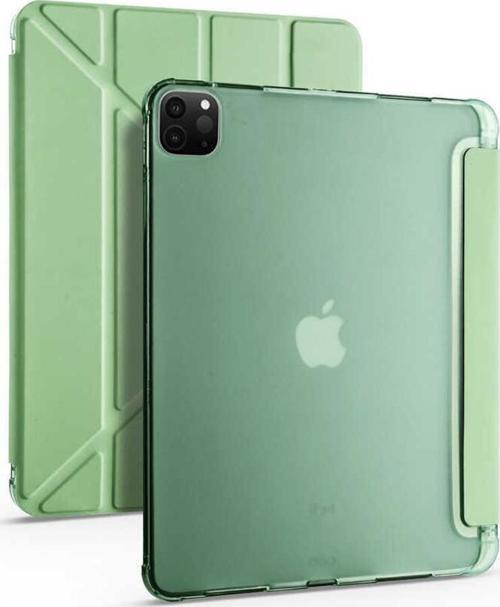 Apple iPad Pro 12.9 6.Nesil 2022 M2 Kılıf Yatay ve Dikey Standlı Uyku Modlu Kalemlikli Trifold Arkası Silikon Kılıf