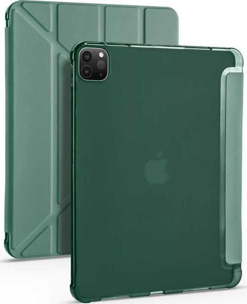 Apple iPad Pro 12.9 6.Nesil 2022 M2 Kılıf Yatay ve Dikey Standlı Uyku Modlu Kalemlikli Trifold Arkası Silikon Kılıf