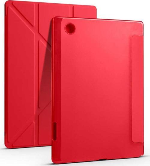 Galaxy Tab A8 10.5 SM-X200 (2021) Yatay ve Dikey Standlı Uyku Modlu Kalemlikli Trifold Arkası Silikon Kılıf