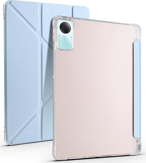 Huawei MatePad SE 10.4 Kılıf Yatay ve Dikey Standlı Uyku Modlu Kalemlikli Trifold Arkası Silikon Kılıf