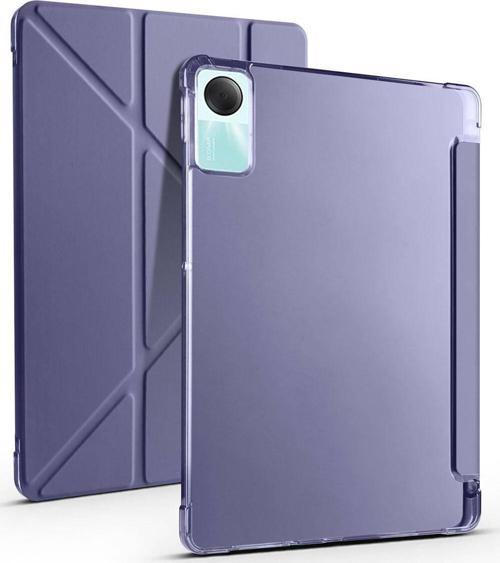 Huawei MatePad SE 10.4 Kılıf Yatay ve Dikey Standlı Uyku Modlu Kalemlikli Trifold Arkası Silikon Kılıf