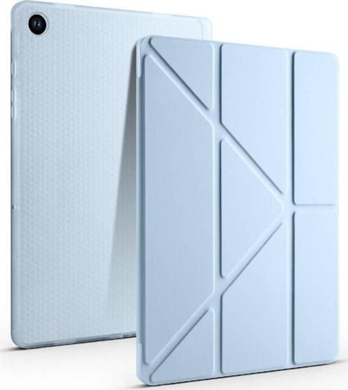 Samsung Galaxy Tab A9 Plus Kılıf Yatay ve Dikey Standlı Uyku Modlu Kalemlikli Trifold Arkası Silikon Tablet Kılıfı 