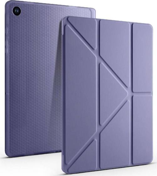 Samsung Galaxy Tab A9 Plus Kılıf Yatay ve Dikey Standlı Uyku Modlu Kalemlikli Trifold Arkası Silikon Tablet Kılıfı 