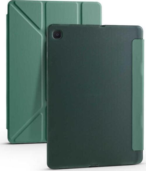 Samsung Galaxy Tab S6 Lite SM-P610 Yatay ve Dikey Standlı Uyku Modlu Kalemlikli Trifold Arkası Silikon Kılıf