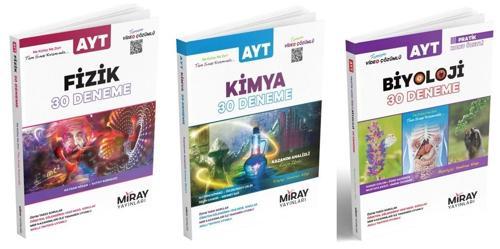 Miray 2025 Ayt Fizik + Kimya + Biyoloji Deneme Seti 3 Kitap