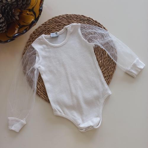 Kız Bebek Krem Tüllü Çıtçıtlı Özel Gün Badi
