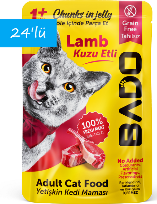 Yetişkin Yaş Kedi Maması Kuzu Etli 85Gr 24'lü