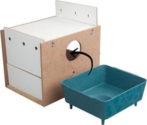 Muhabbet Yuvası Büyük Çift Kapılı Sürgülü Yuva 19x19x22cm