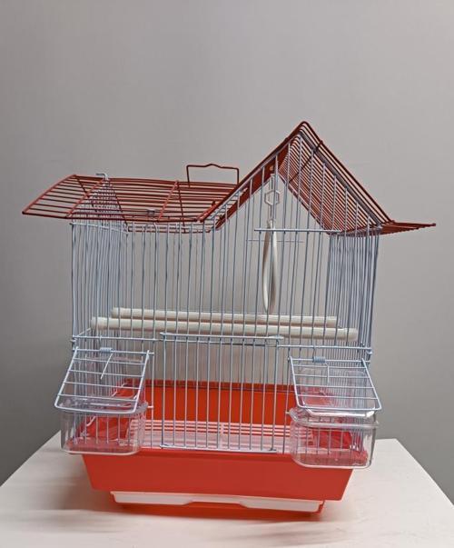 Kırmızı Kuş Kafesi Çin Evi 30x23x51 Kanarya Muhabbet Kuşu için