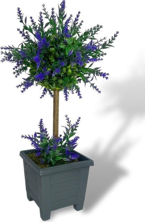 Bonsai Dekoratif Yapay Ağaç Mor Lavantalı Bonzai 48*25 cm