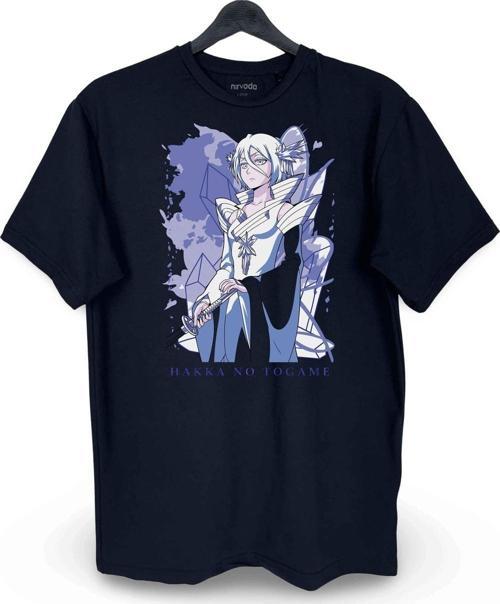 Rukia Bleach Baskılı Loose Fit Bisiklet Yaka Unisex Tişört Siyah