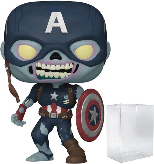 POP Marvel: What If? - Zombi Kaptan Amerika Funko Pop! Vinil Figür (Uyumlu Pop Box Koruyucu Kılıf
